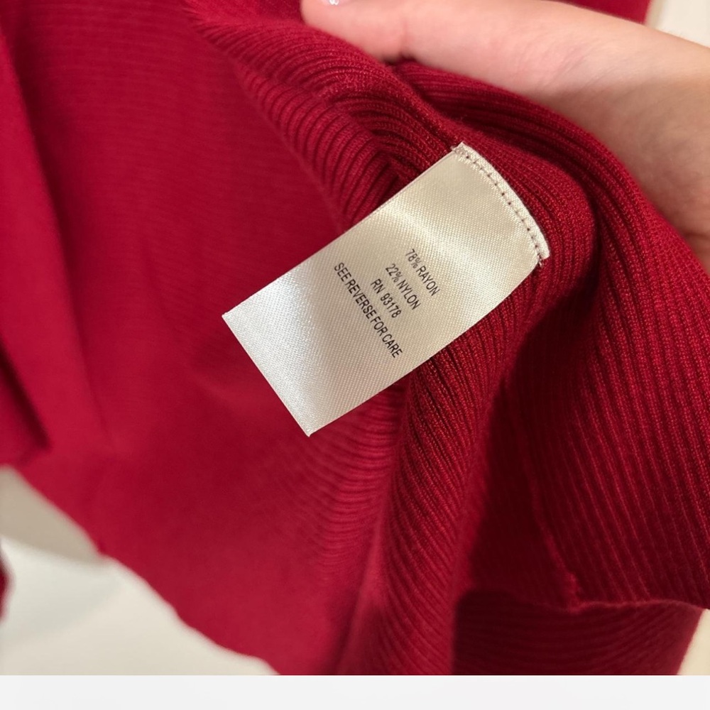 Context Red Open Front Cardigan S Rayon Nylon Knit Soft Stretchy - Picture 6 of 7